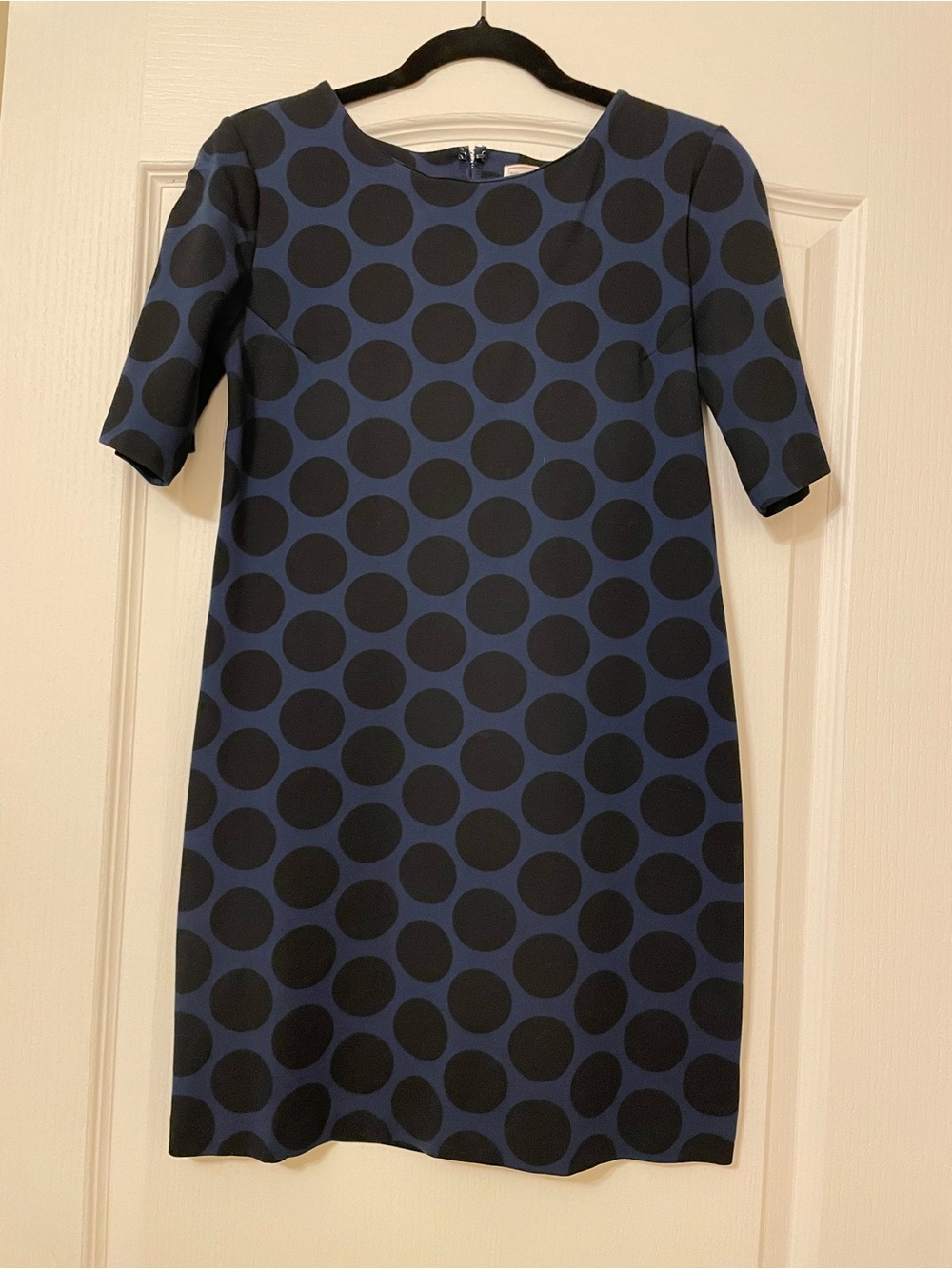 GAP Navy Blue and Black Polka Dot Shift Dress